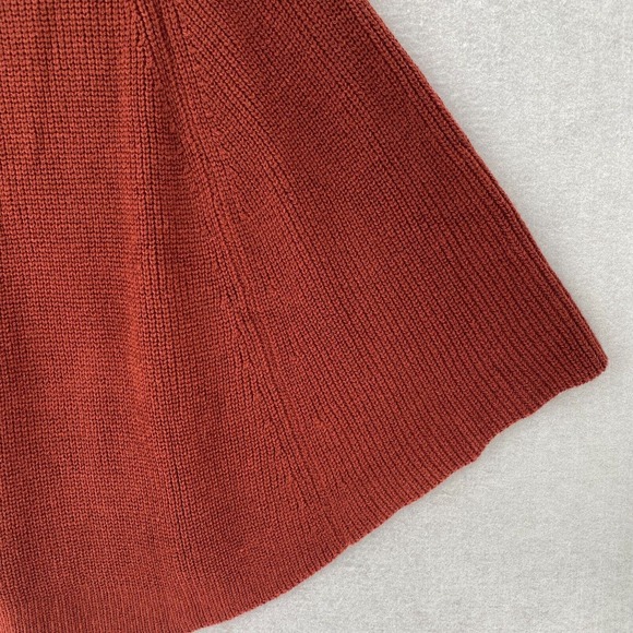 Moss Rose Poncho ONE SIZE Sweater Cover Up Cowl neck Orange - Picture 5 of 11